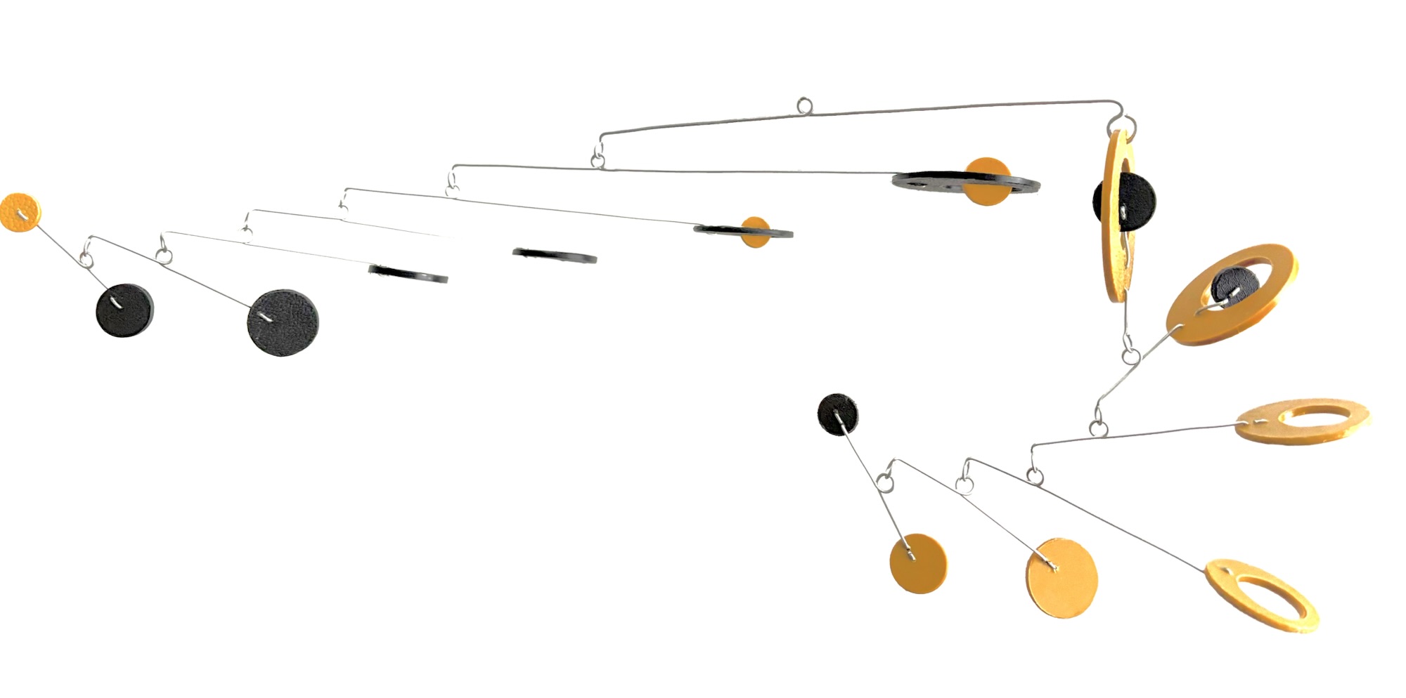 Small Yellow and Black Swoosh with Black and Yellow Dots.